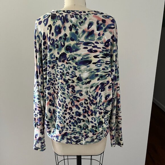 BB Dakota Steve Madden Colorful Leopard Animal Print long sleeve top Size Small - Picture 3 of 9